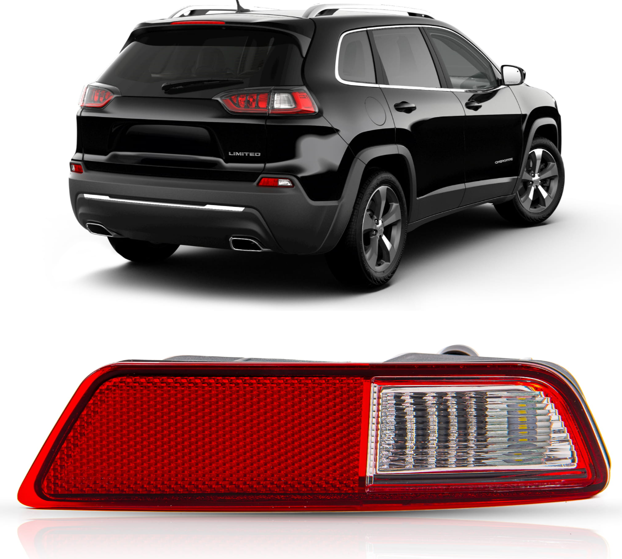 მაშუქი CHEROKEE 2019-2022 ბამპერის რეფლექტორი უკანა მარცხენა